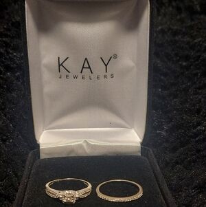 Kay Jeweler Engagment Ring And Wedding Band Set Size 8